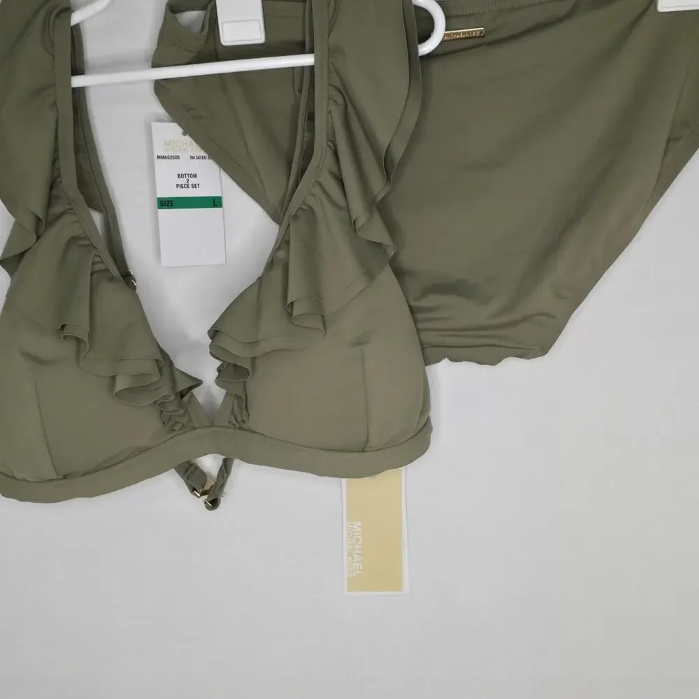 Michael Kors Safari Green bikini set NWT size Large